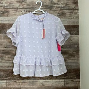 Lilac Peplum Blouse Size Small Andree by Unit